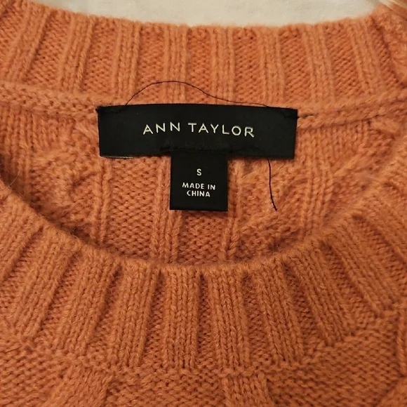 Ann Taylor Warm Shrimp Color Knit Sweater - Picture 3 of 3